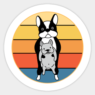 French Bulldog Dog Breed Vintage Retro Sunset Pet Lover Sticker